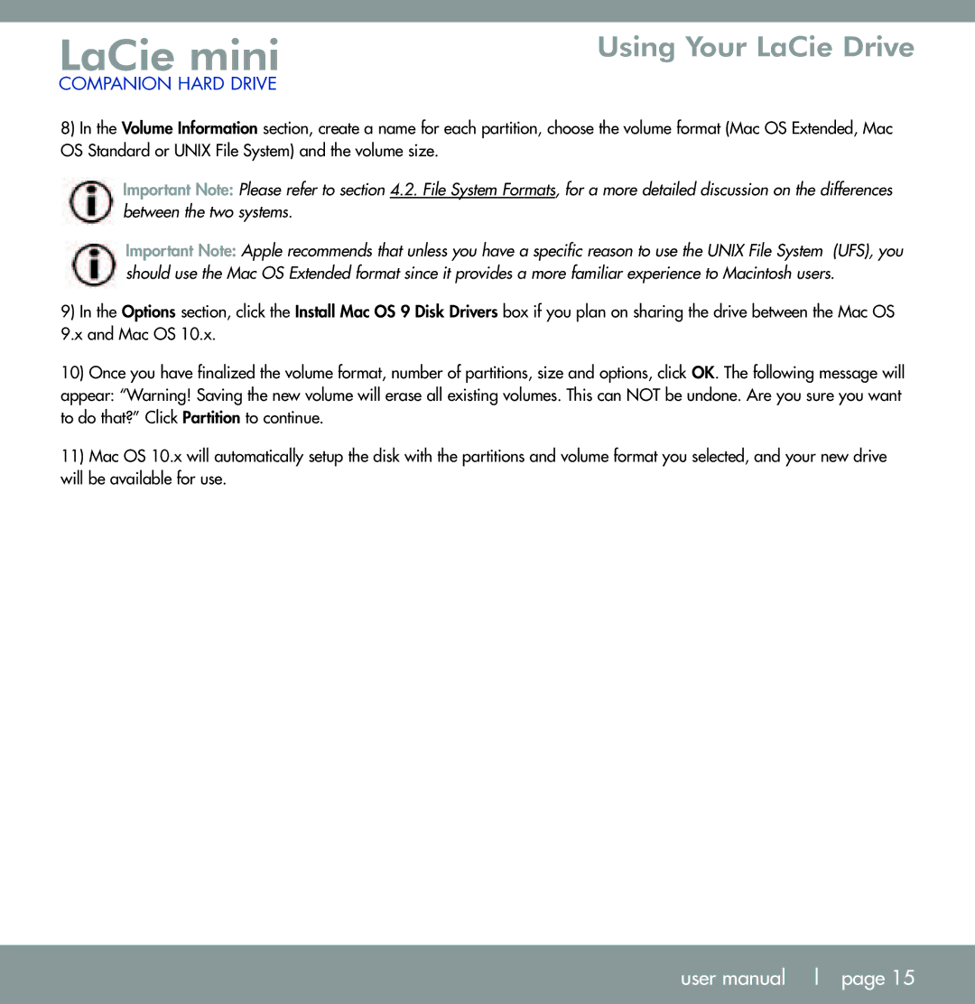 LaCie U S B 2. 0 user manual LaCie mini 