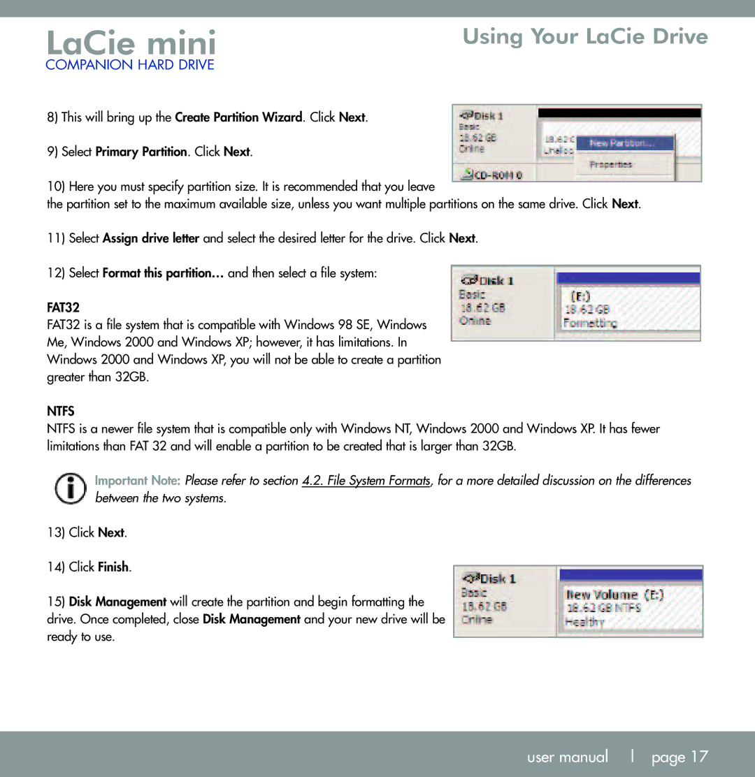 LaCie U S B 2. 0 user manual FAT32 