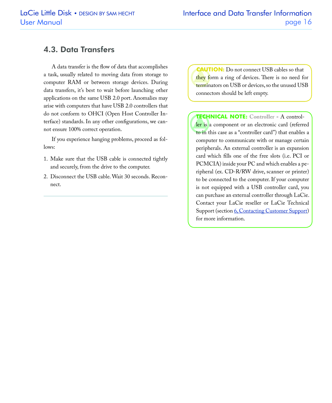 LaCie USB 2.0 user manual Data Transfers 