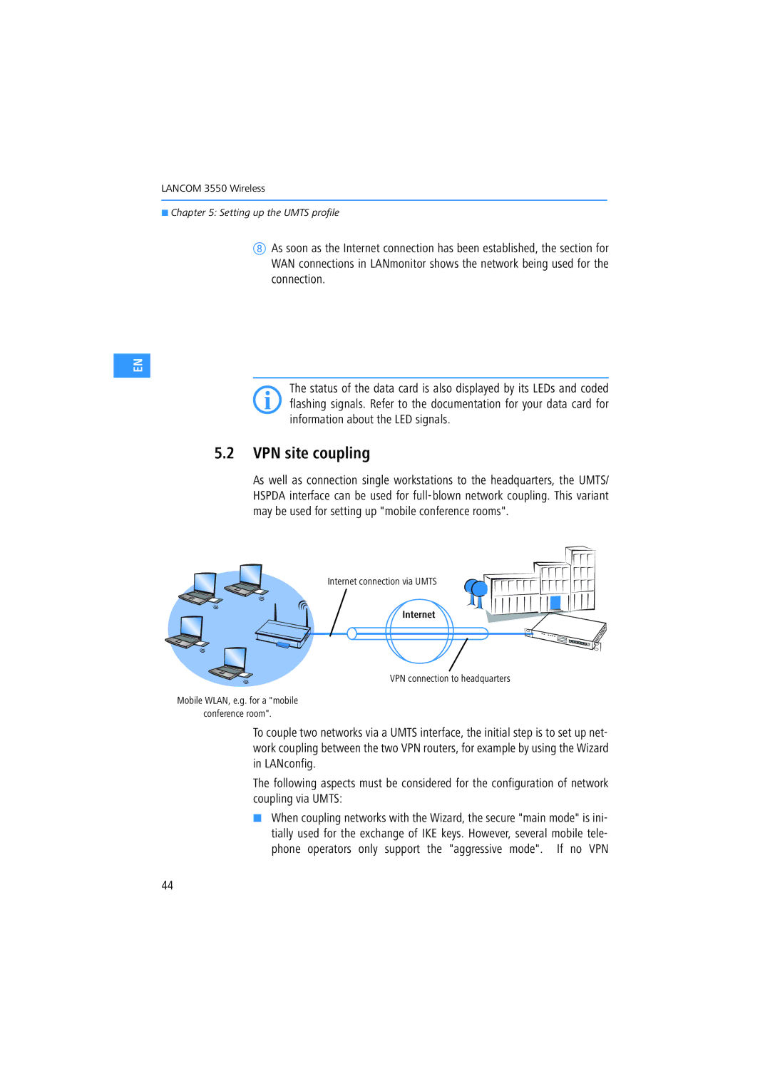 Lancom Systems 3550 manual VPN site coupling 