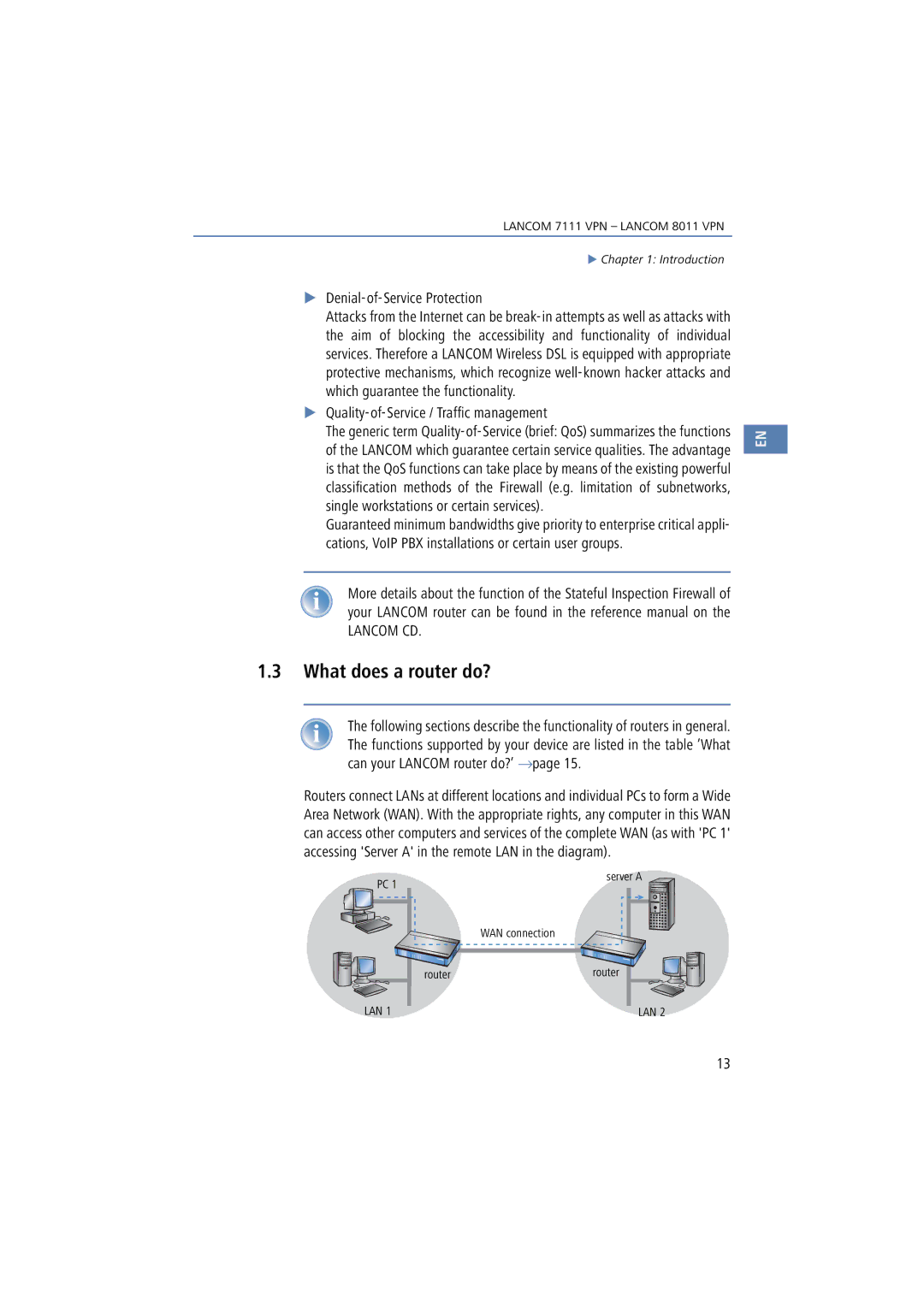 Lancom Systems 7111 VPN What does a router do?, Denial-of-Service Protection, Quality-of-Service / Traffic management 