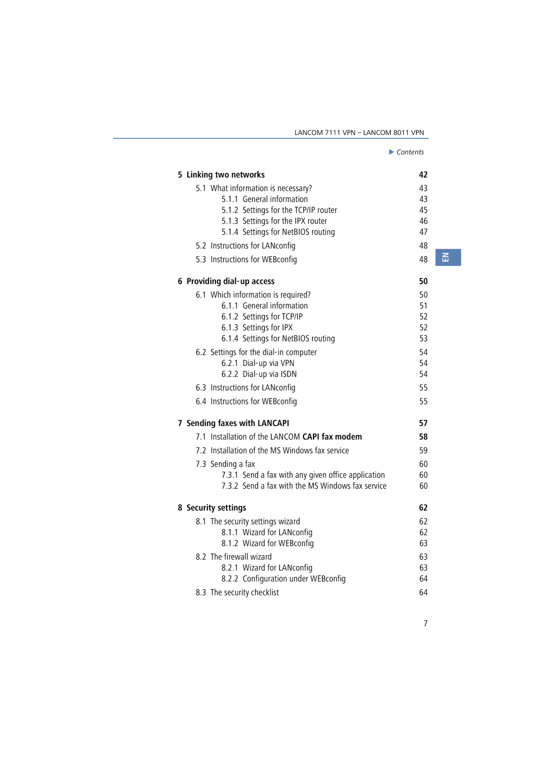 Lancom Systems 7111 VPN, 8011 VPN manual Linking two networks, Providing dial-up access, Sending faxes with Lancapi 