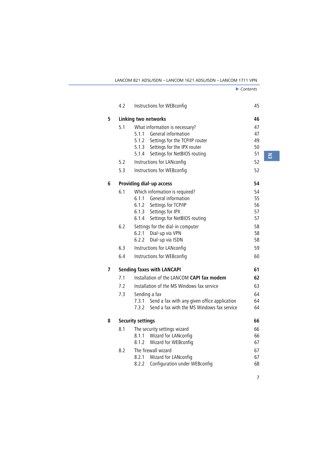 Lancom Systems 1711, 821, 1621 manual Linking two networks, Providing dial-up access, Sending faxes with Lancapi 