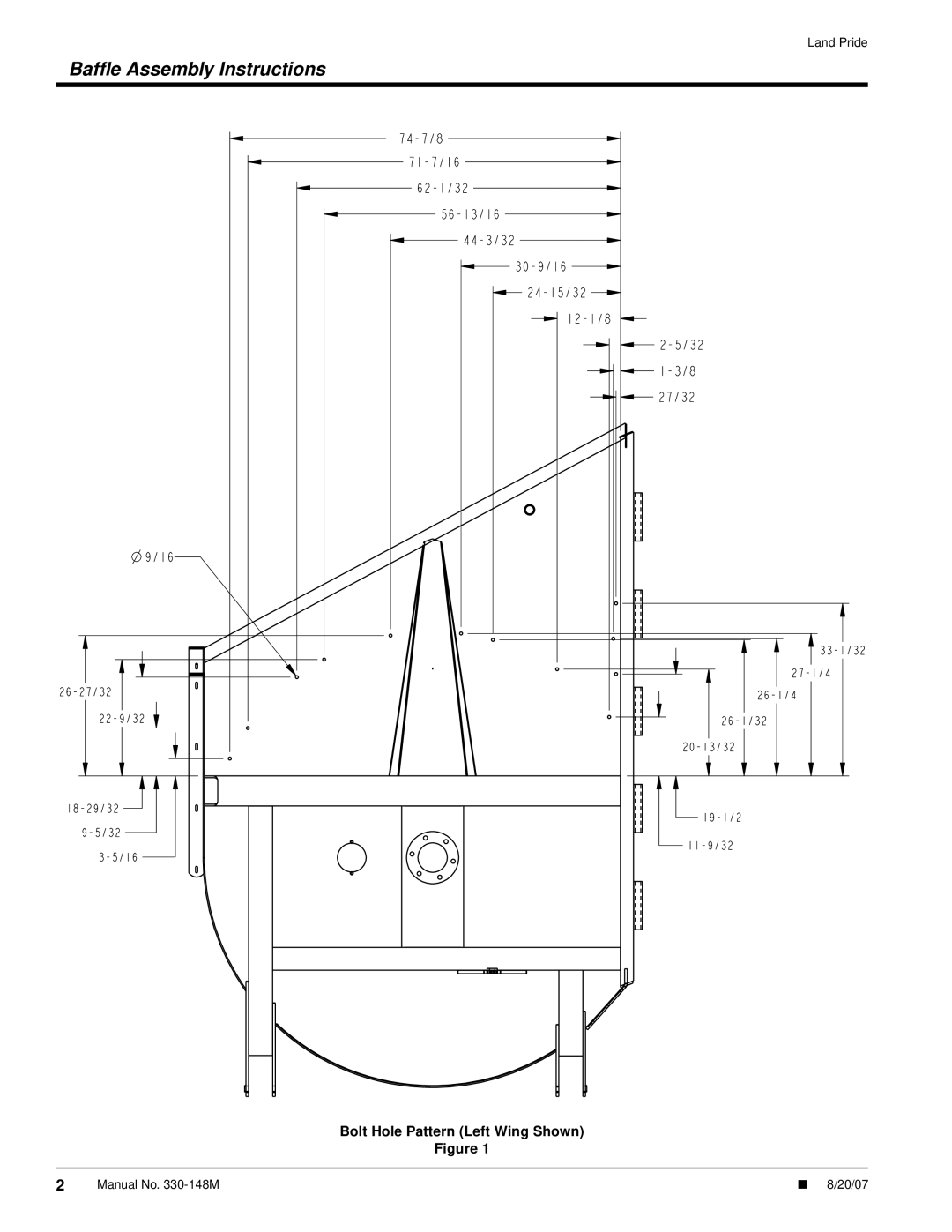 Land Pride 330-114A RC/RCM5020 installation instructions Bafﬂe Assembly Instructions 