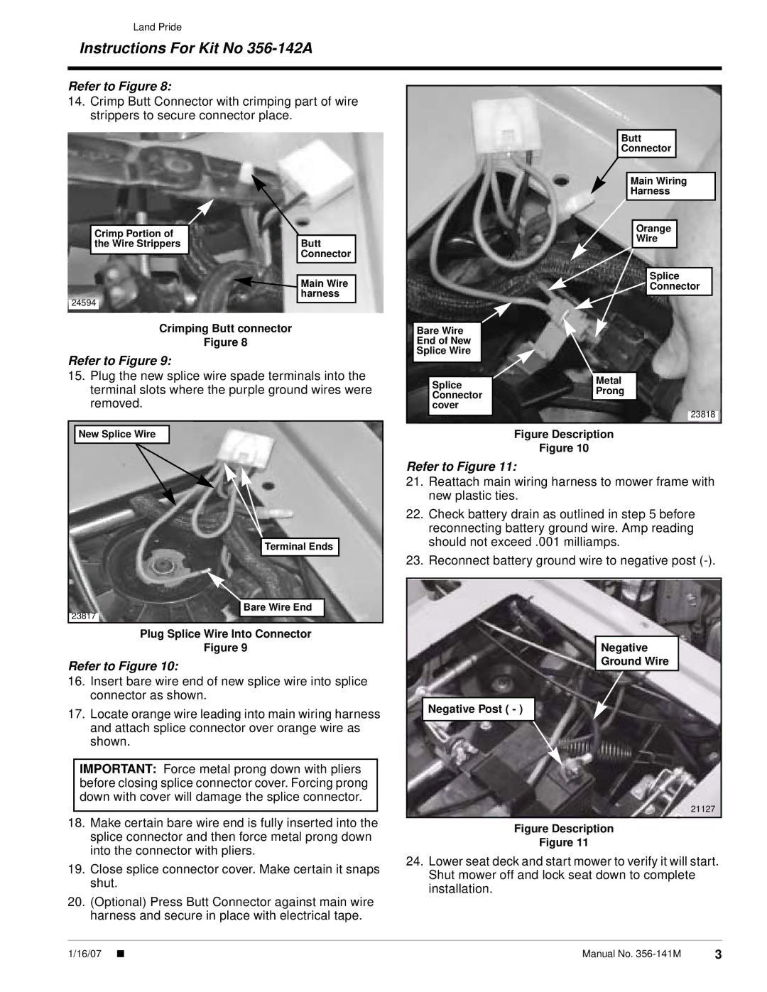 Land Pride 356-142A manual Figure Description 