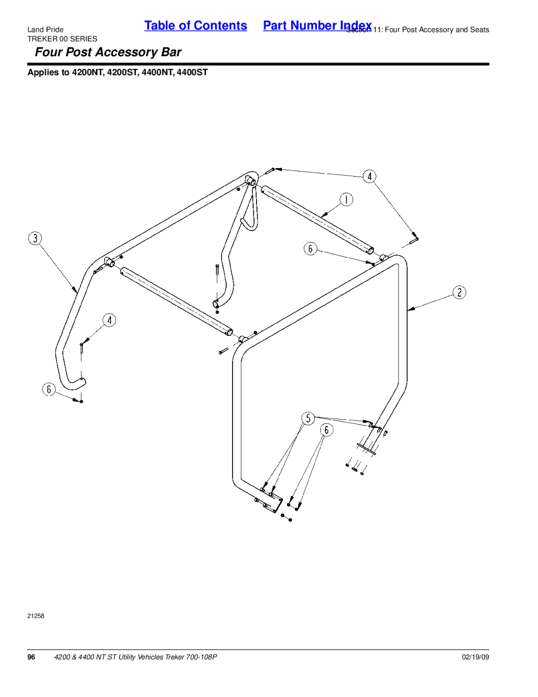 Land Pride 4400NT, 4200ST, 4200NT, 4400ST manual Four Post Accessory Bar 