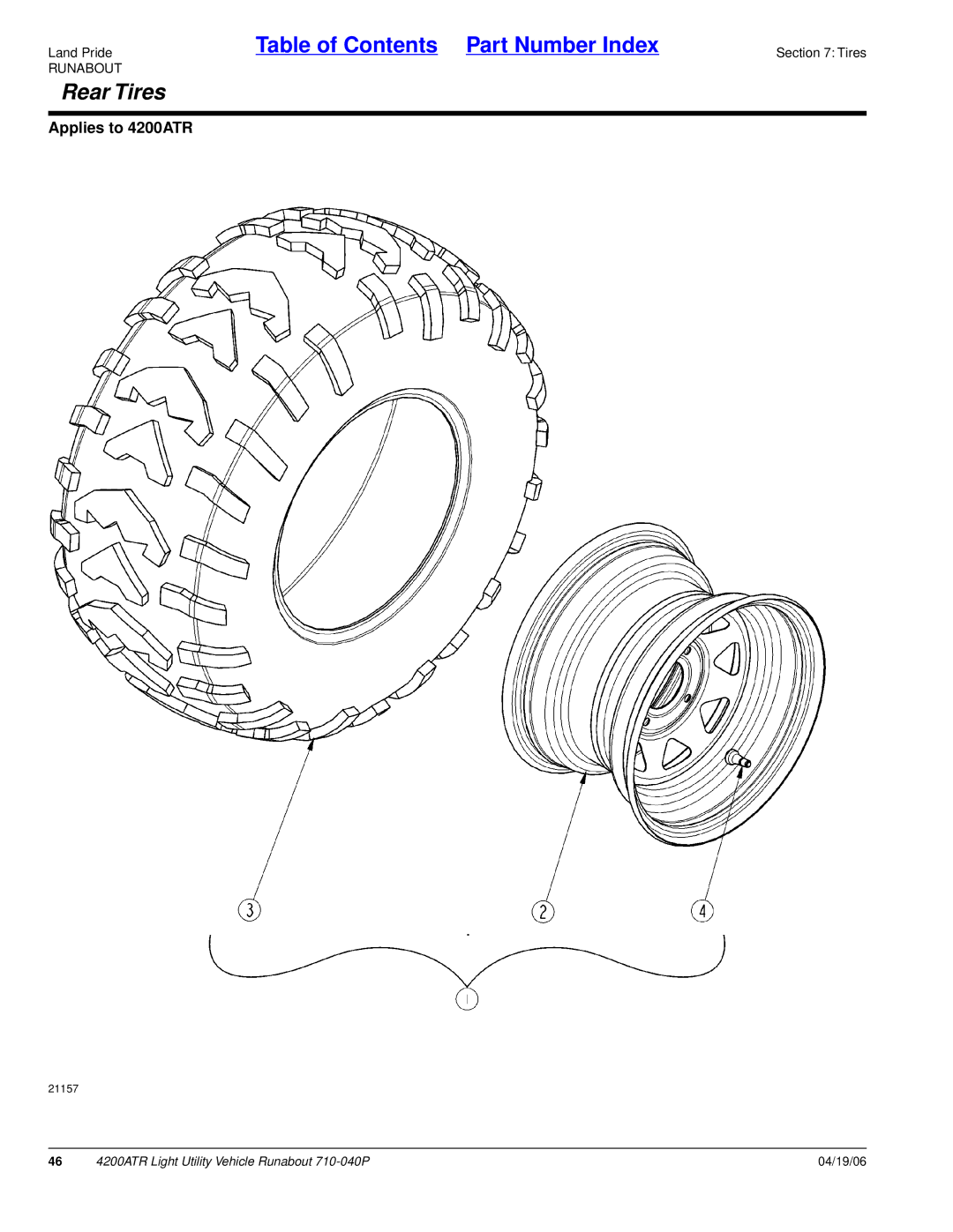 Land Pride 710-040P manual Rear Tires 