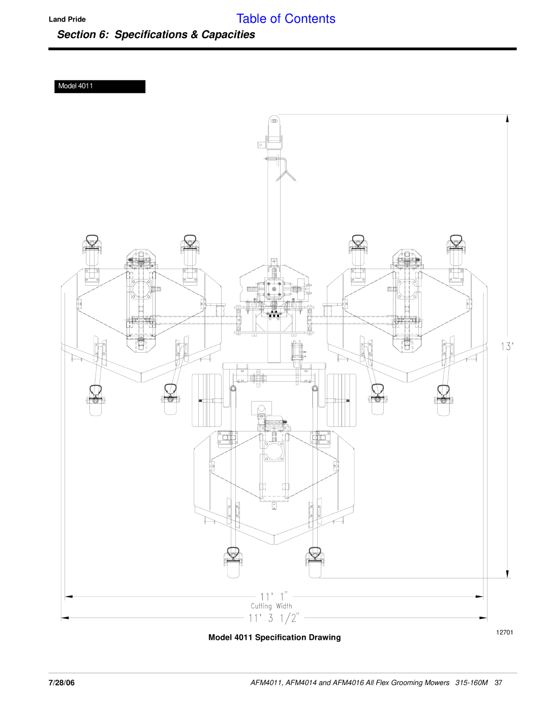 Land Pride AFM4016 manual 12701 