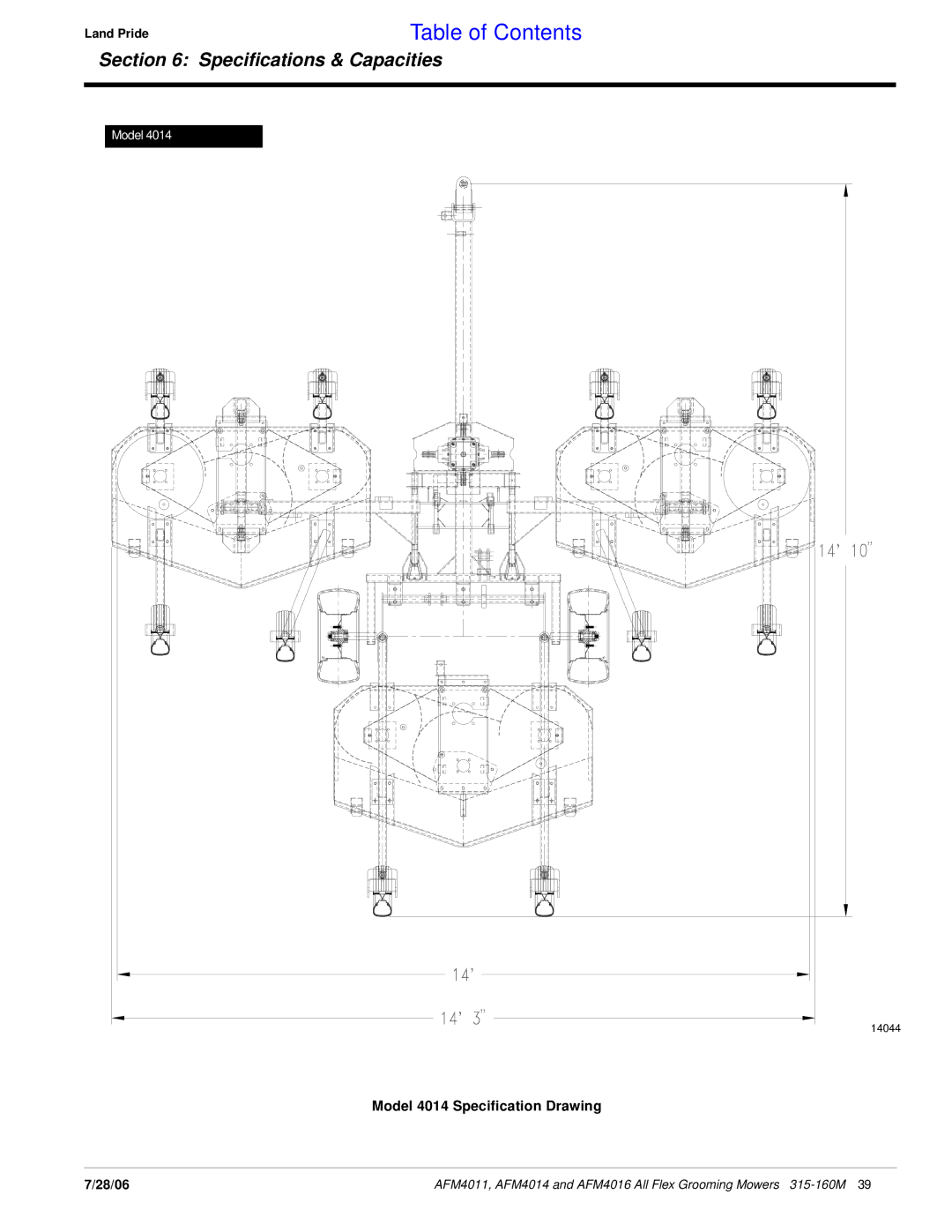 Land Pride AFM4016 manual 14044 