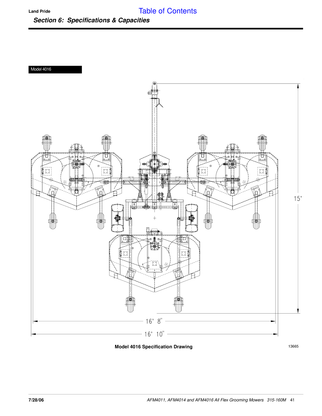 Land Pride AFM4016 manual 13665 