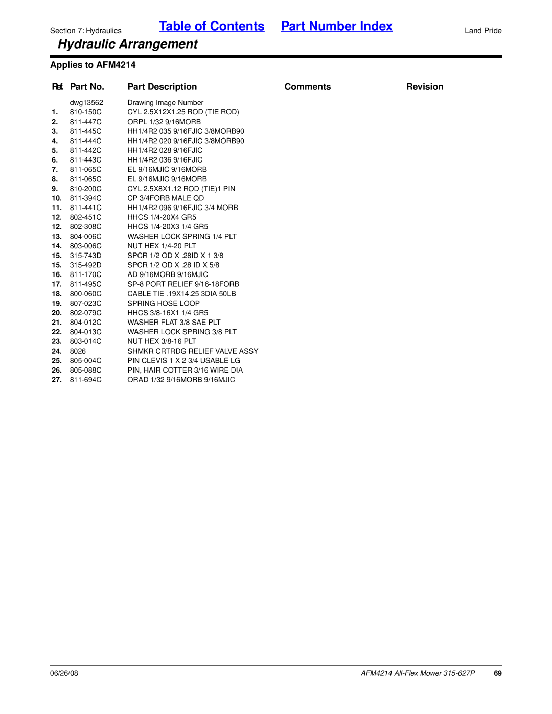 Land Pride AFM4214 13 -006C Washer Lock Spring 1/4 PLT, 19 -023C Spring Hose Loop, 22 -013C Washer Lock Spring 3/8 PLT 