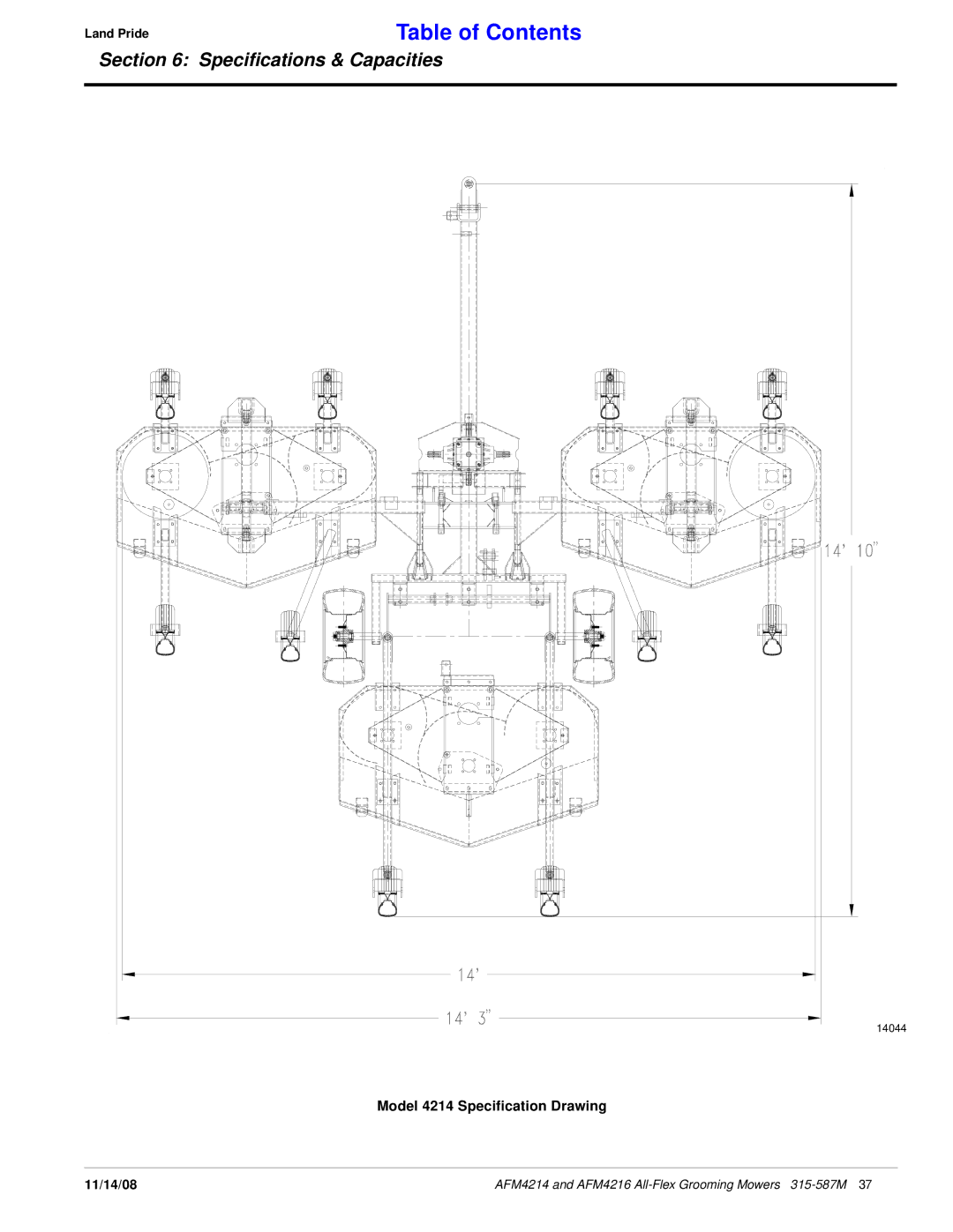 Land Pride AFM4214 manual 14044 