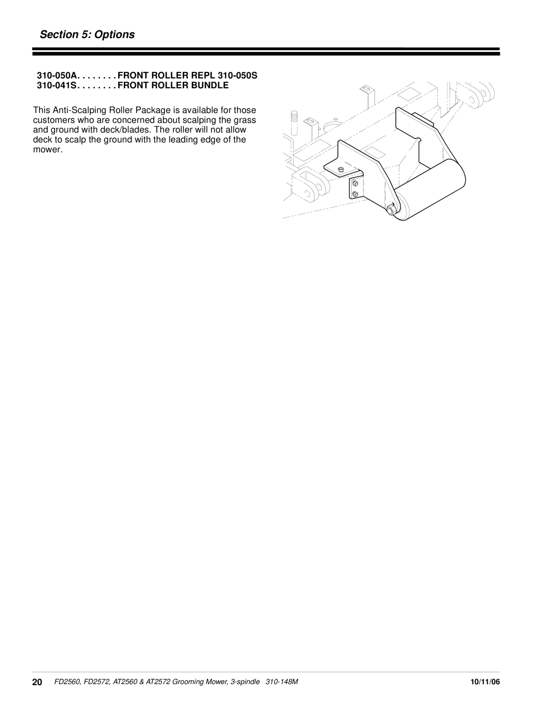 Land Pride FD2560, at 2560, AT2572, FD2572 manual Options 