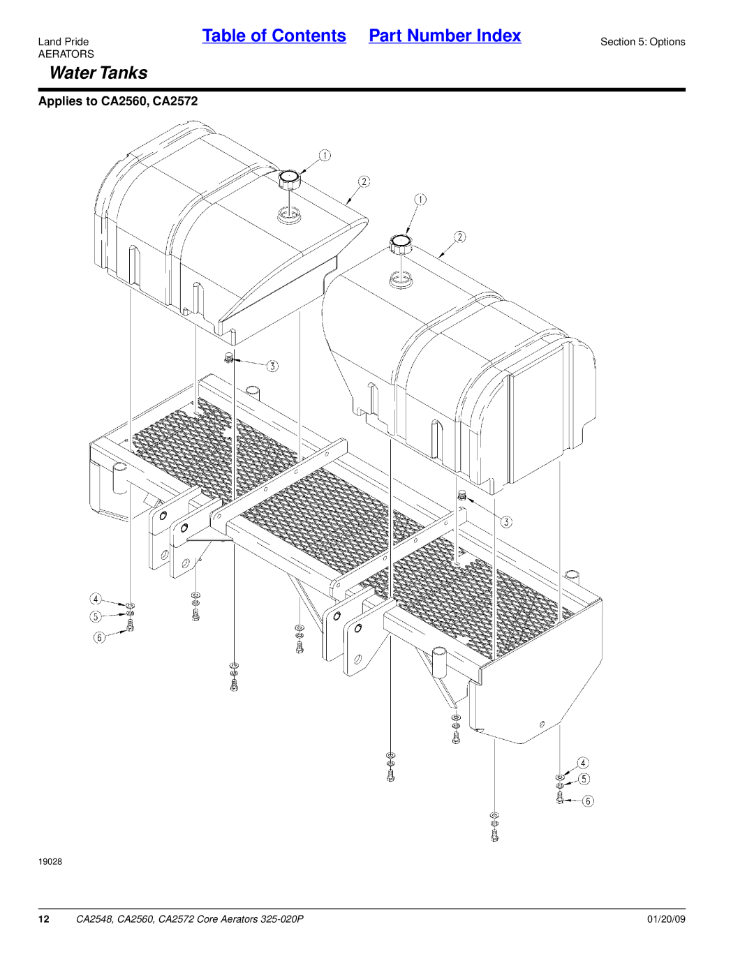 Land Pride CA2572, CA2560, CA2548 manual Water Tanks 