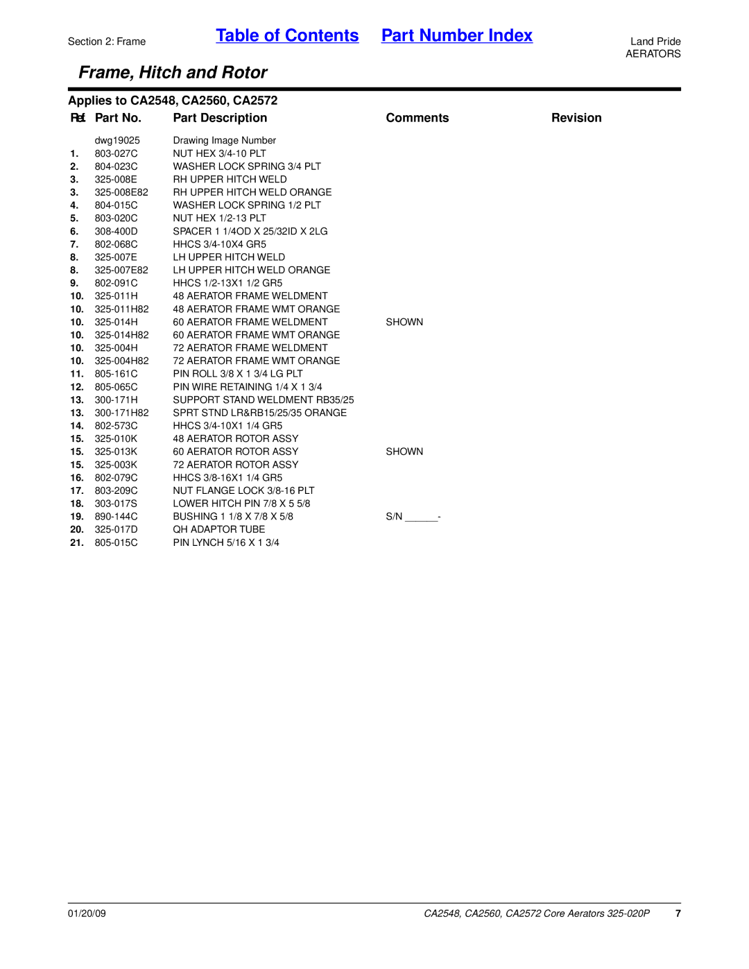 Land Pride CA2560, CA2572, CA2548 manual 13 -171H Support Stand Weldment RB35/25 