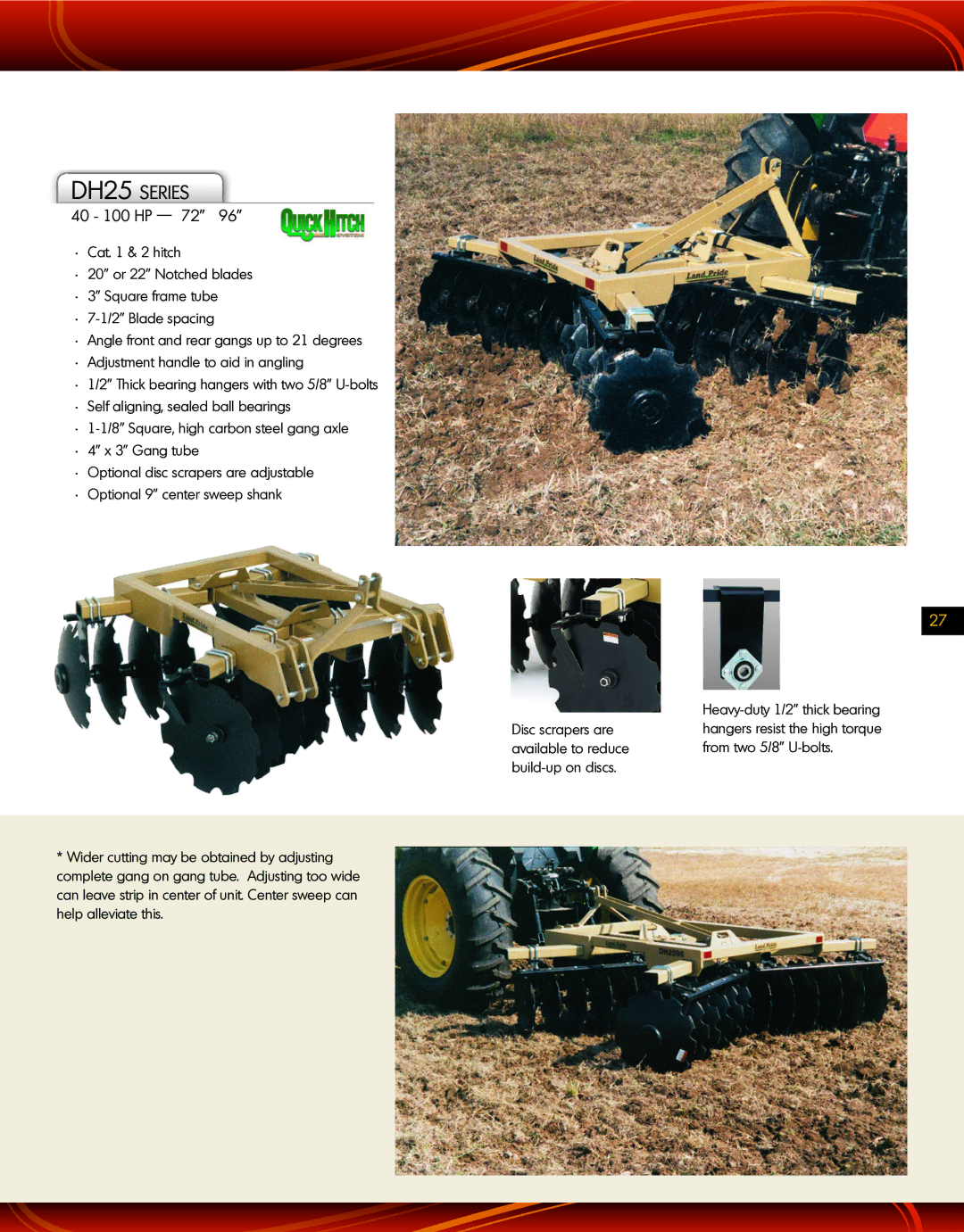 Land Pride manual DH25 Series, 40 100 HP 72 