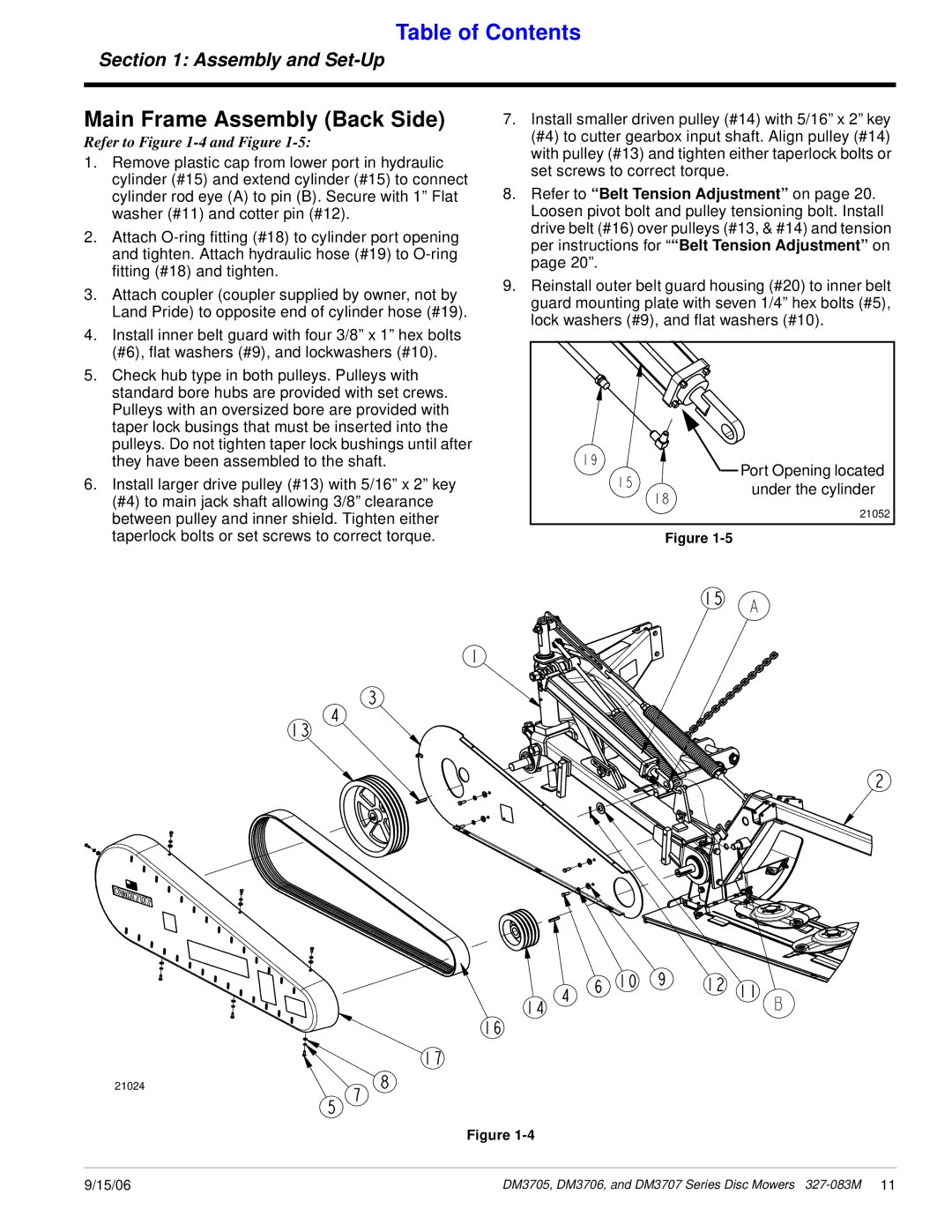 Land Pride DM3706 Series, DM3705 Series, DM3707 Series manual Main Frame Assembly Back Side, Refer to -4 and Figure 