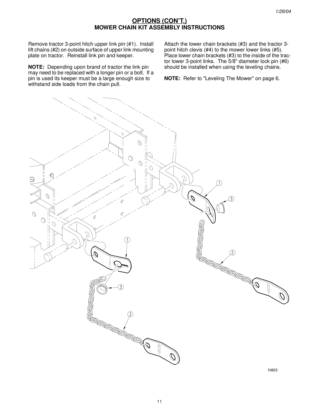 Land Pride FD2548 manual Options CON’T, Mower Chain KIT Assembly Instructions 