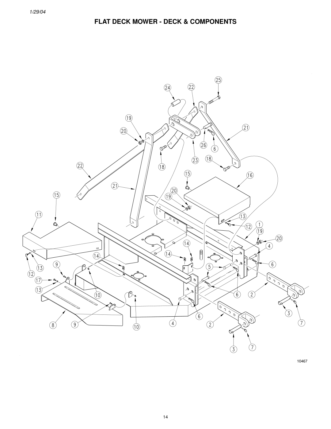 Land Pride FD2548 manual Flat Deck Mower Deck & Components 