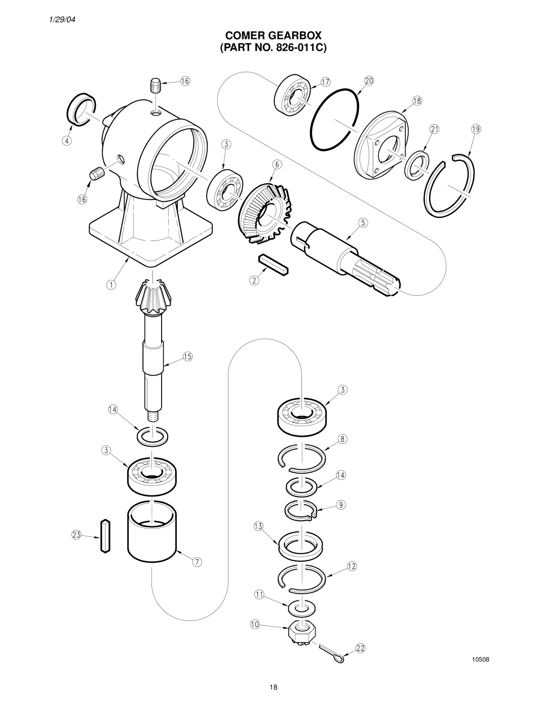 Land Pride FD2548 manual Comer Gearbox Part no -011C 