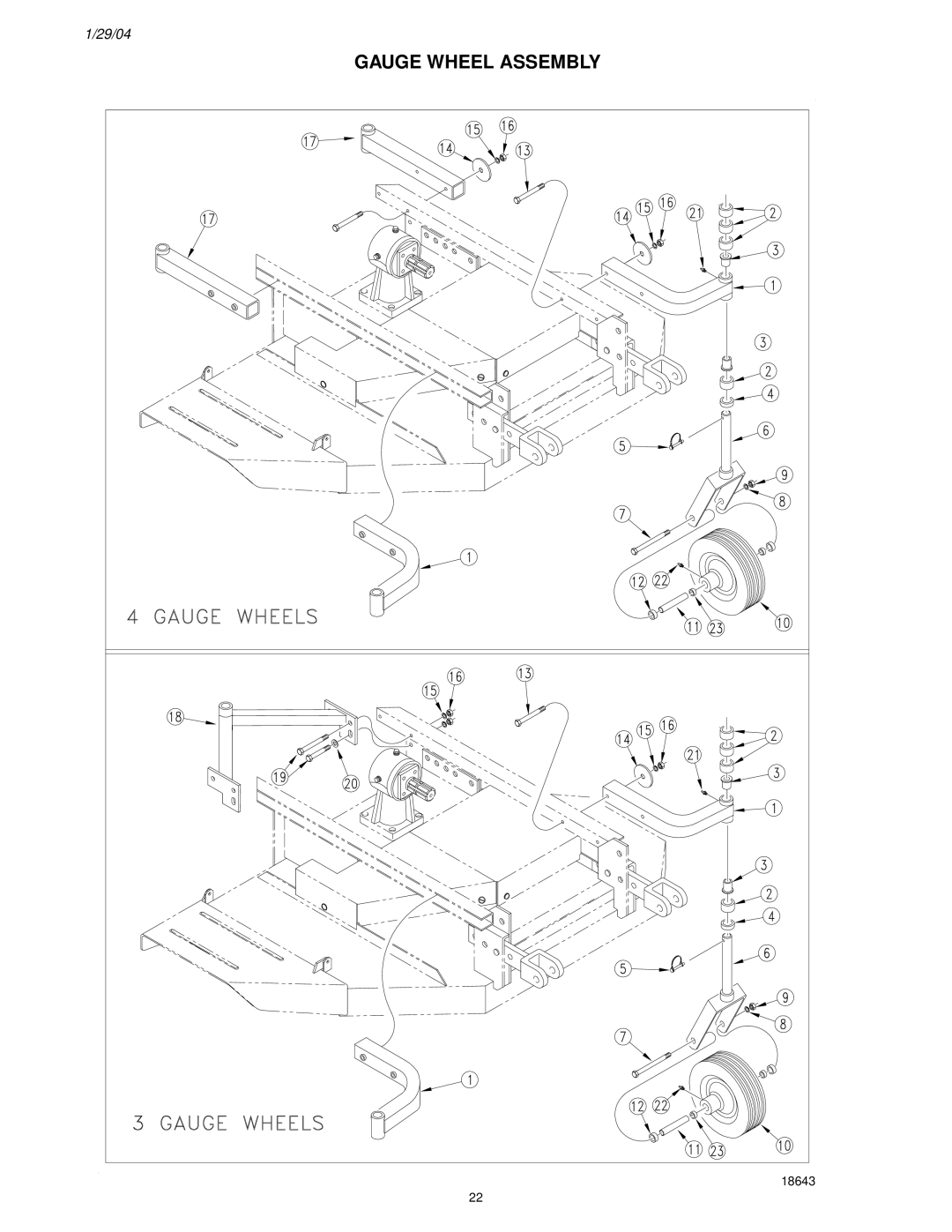 Land Pride FD2548 manual Gauge Wheel Assembly 