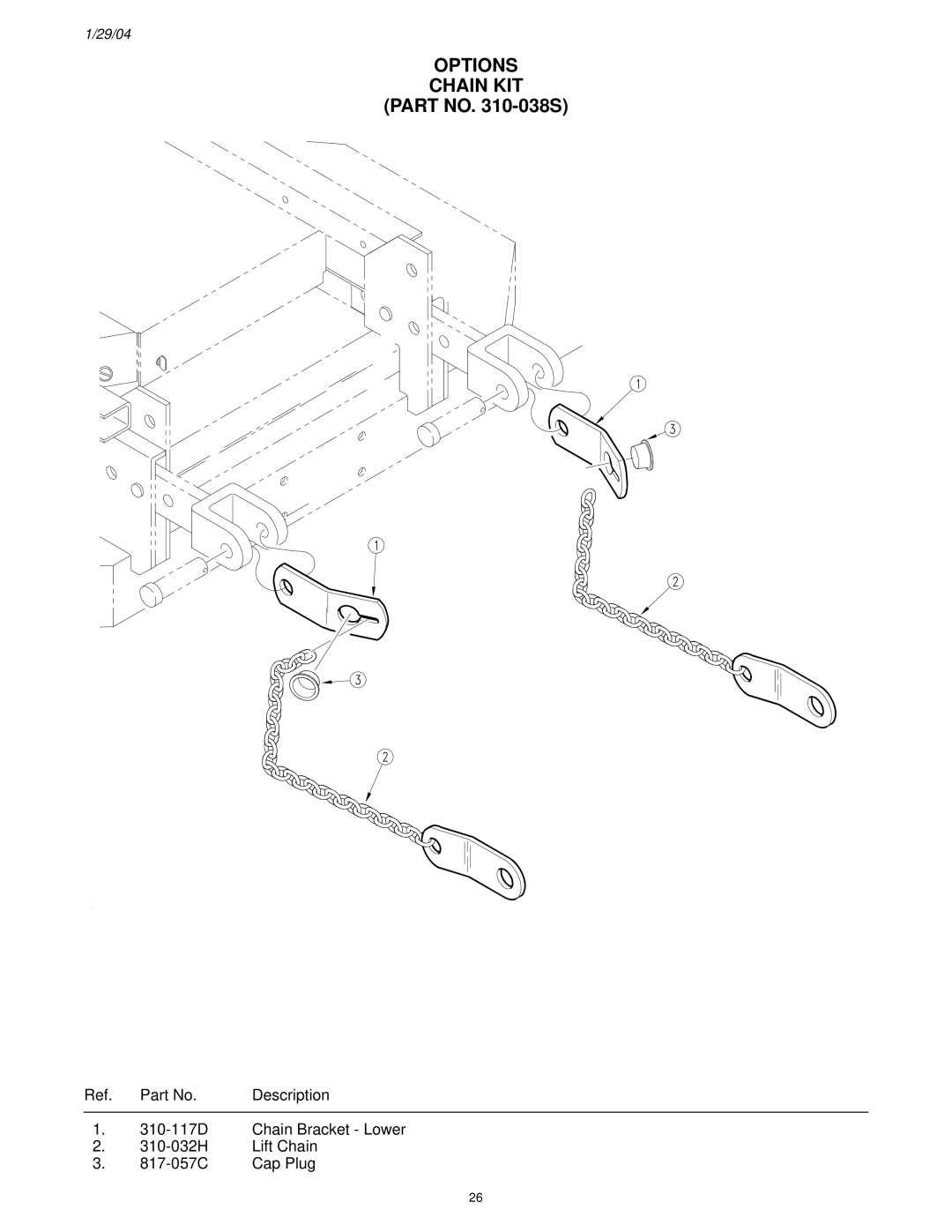 Land Pride FD2548 manual Options Chain KIT 