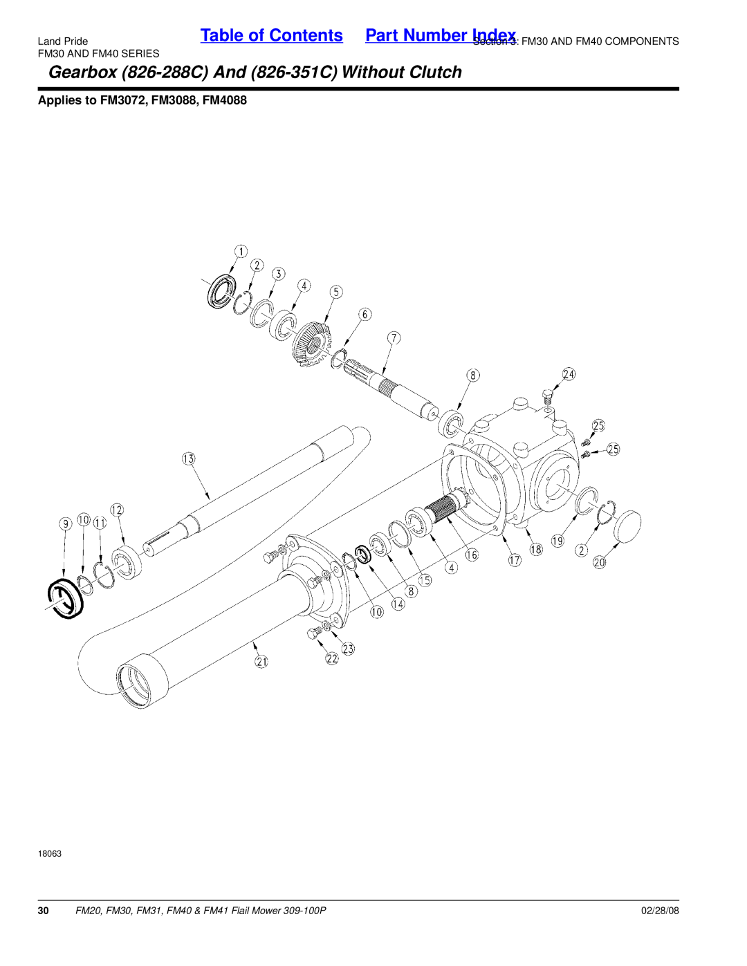 Land Pride FM20 manual Gearbox 826-288C And 826-351C Without Clutch 