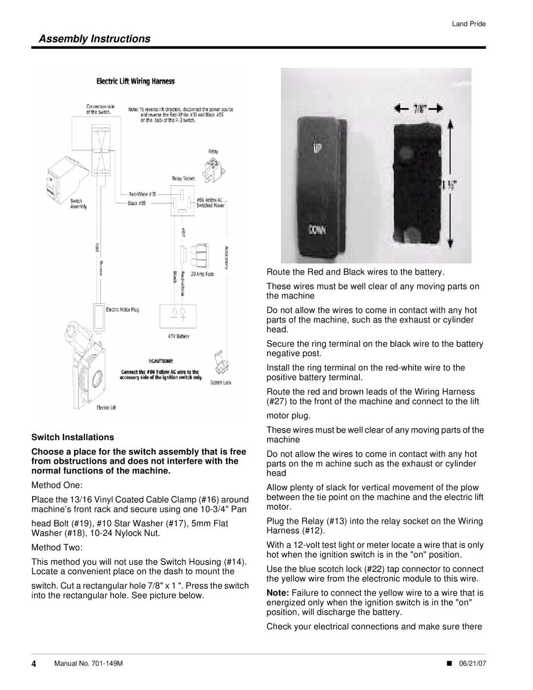 Land Pride ST Series, NT Series, 701-069A installation instructions Assembly Instructions 