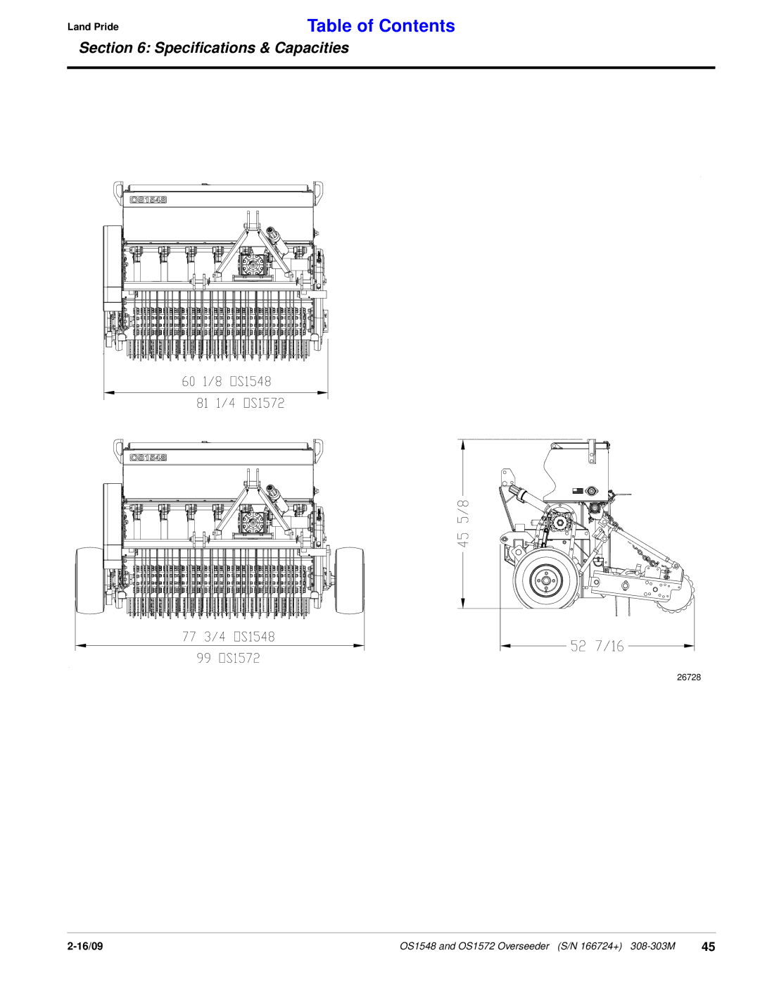 Land Pride OS1572, OS1548 manual 26728 