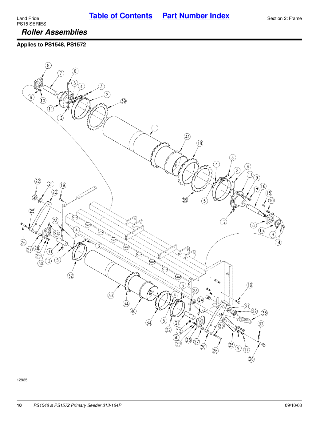 Land Pride PS1548, PS1572 manual Roller Assemblies 