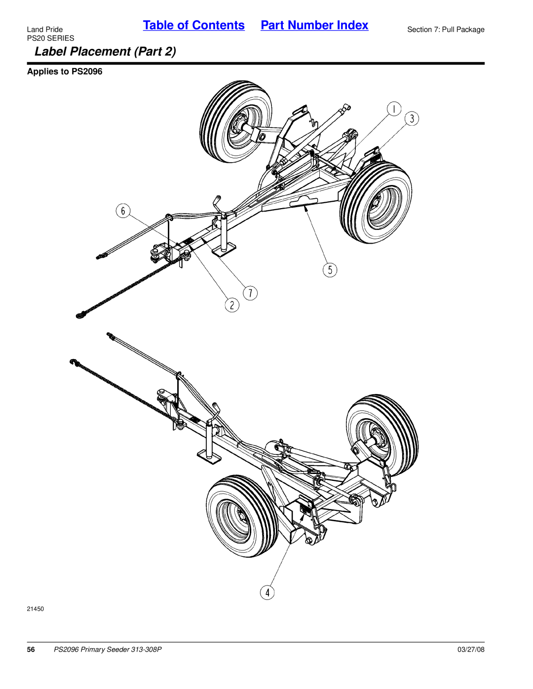 Land Pride PS2096 manual 21450 