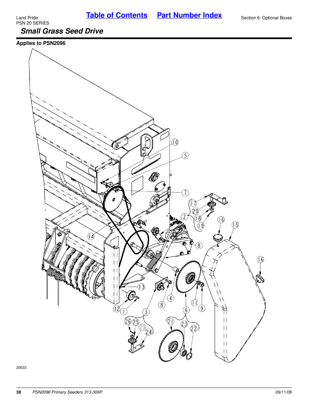 Land Pride 313-306P, PSN2096, 20583 manual Small Grass Seed Drive 