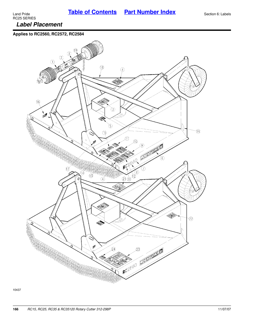 Land Pride RC25, RC35120, RC15 manual 166 