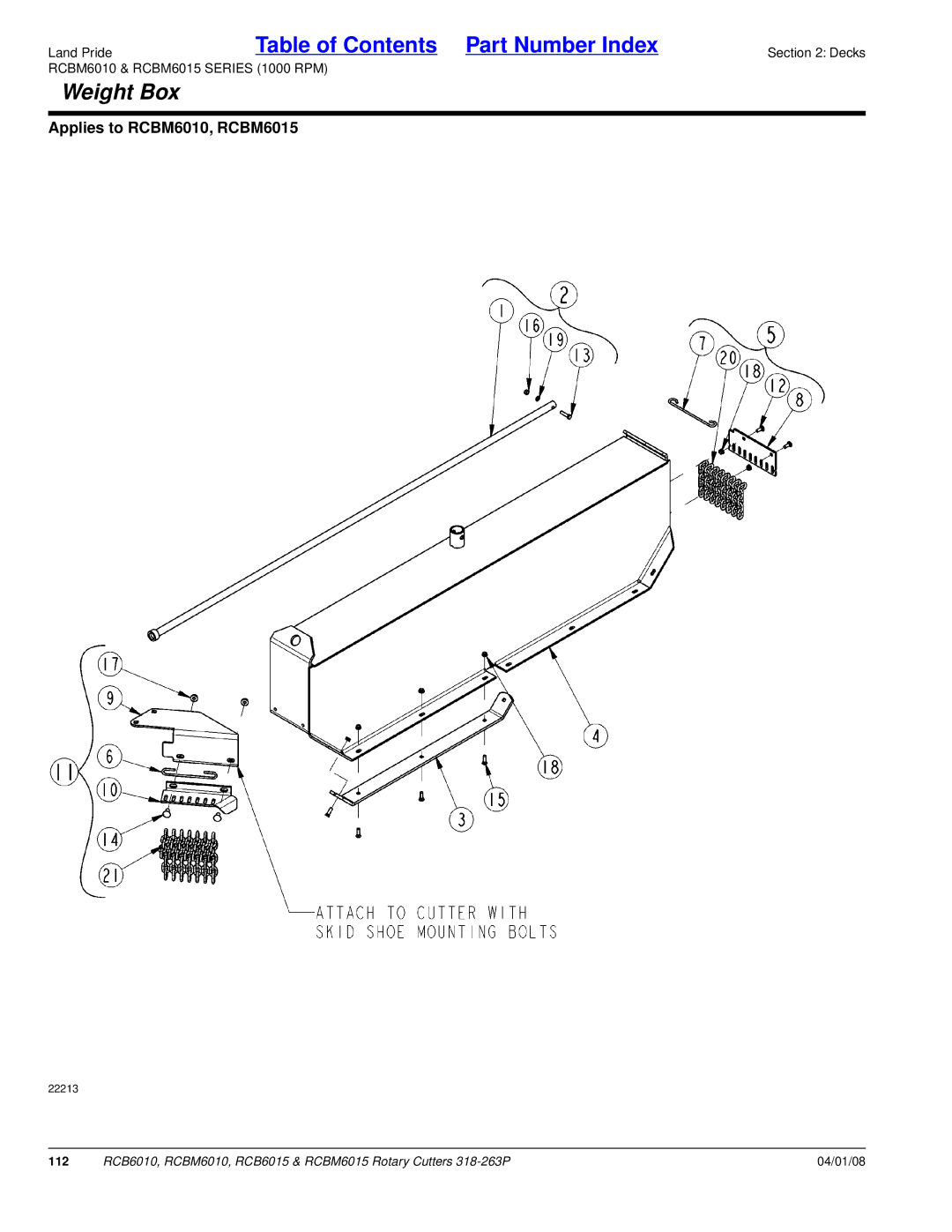 Land Pride RCBM6015, RCB6015, RCB6010, RCBM6010 manual 112 