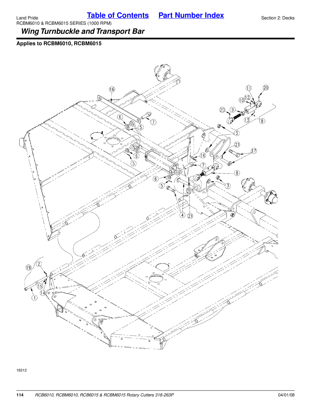 Land Pride RCB6010, RCBM6015, RCB6015, RCBM6010 manual 114 