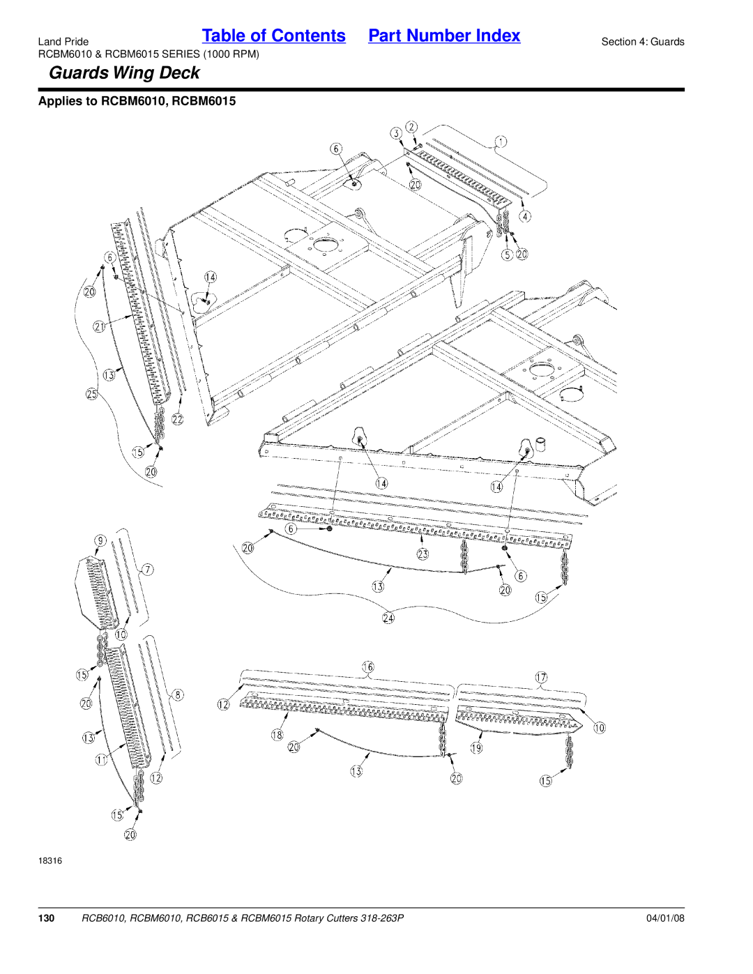 Land Pride RCB6010, RCBM6015, RCB6015, RCBM6010 manual 130 