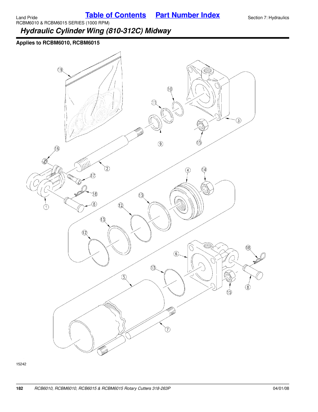 Land Pride RCB6010, RCBM6015, RCB6015, RCBM6010 manual 182 