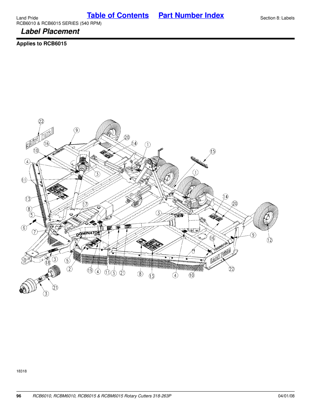 Land Pride RCBM6015, RCB6010, RCBM6010 manual Applies to RCB6015 