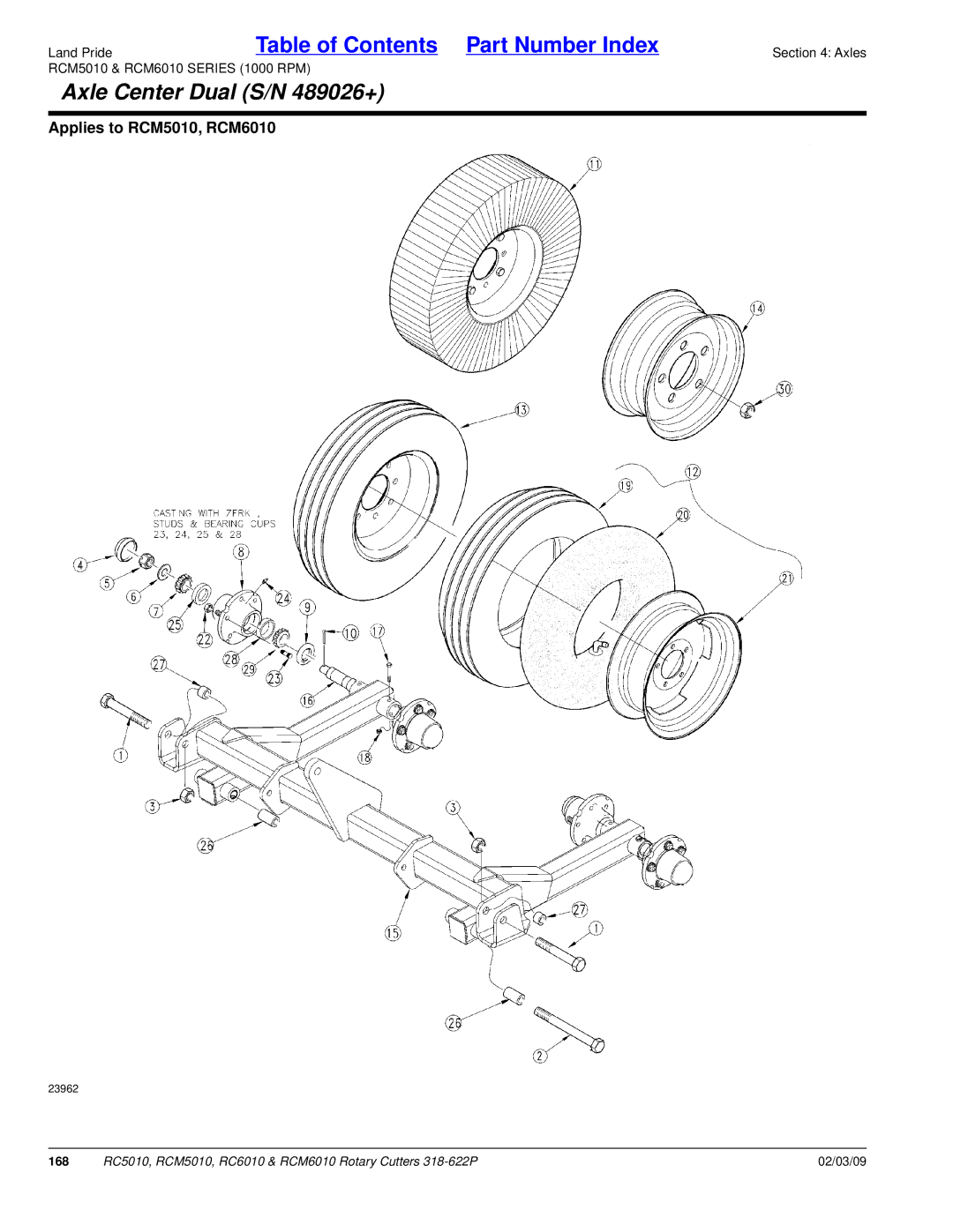 Land Pride RCM6010, RC5010, RCM5010, RC6010 manual 168 