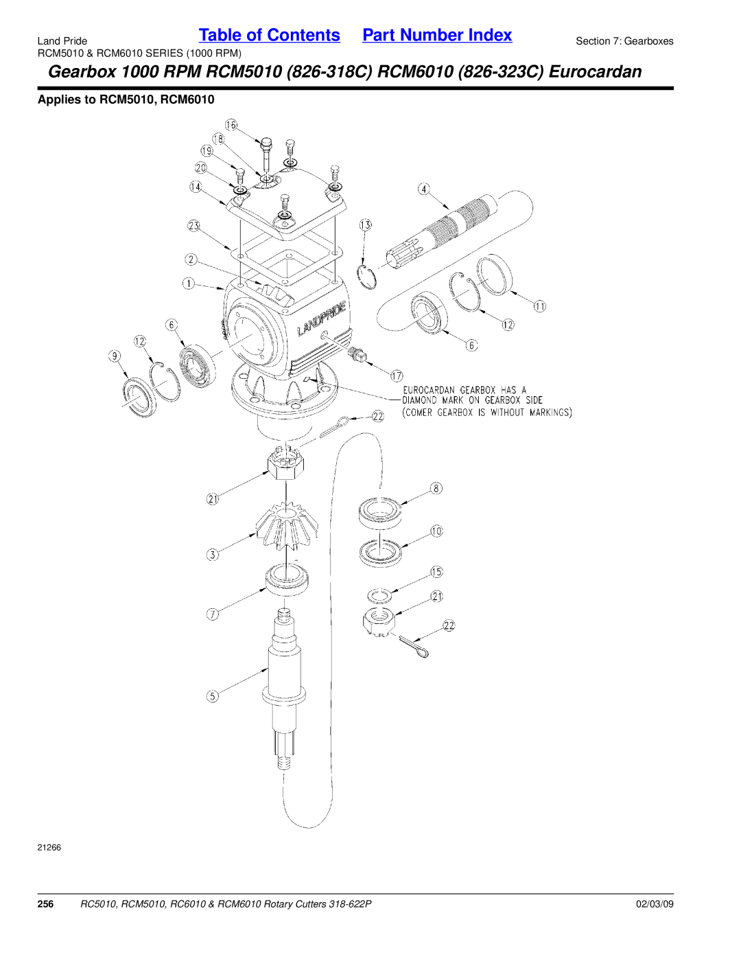 Land Pride RCM6010, RC5010, RCM5010, RC6010 manual 256 