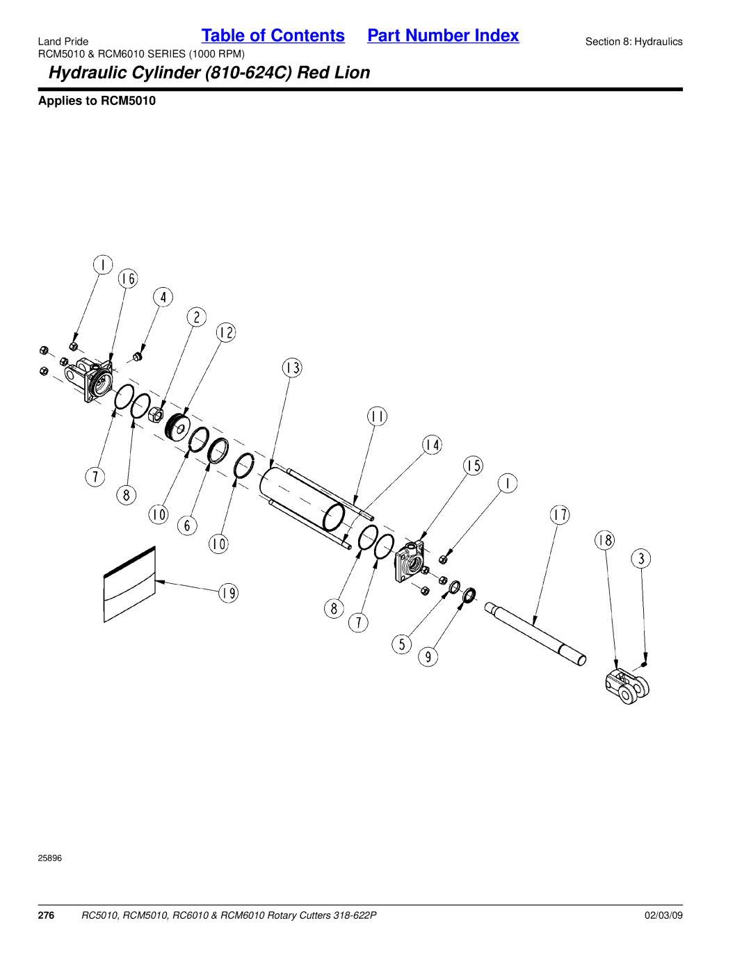 Land Pride RCM6010, RC5010, RCM5010, RC6010 manual 276 