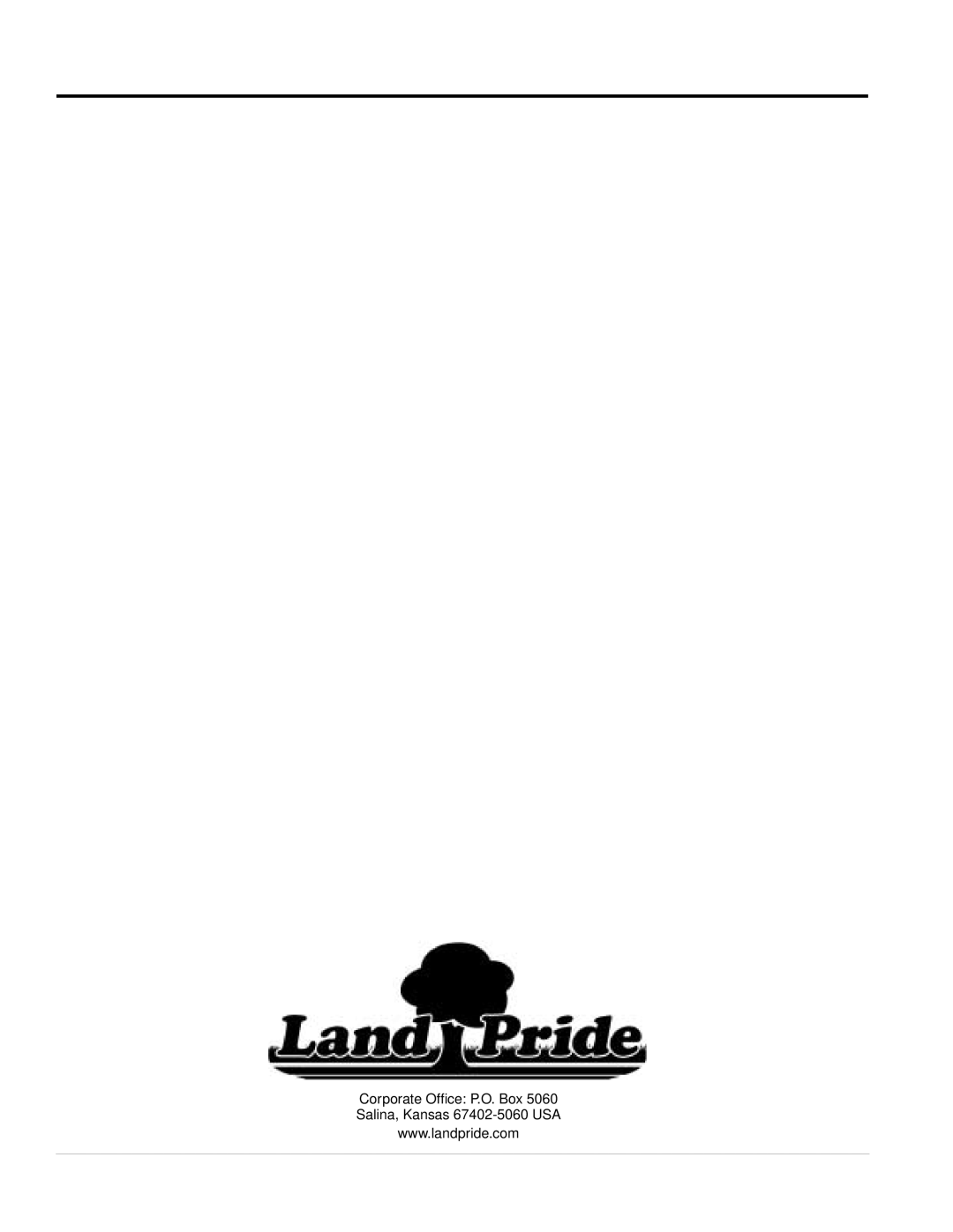 Land Pride RCR1884 manual Corporate Ofﬁce: P.O. Box 