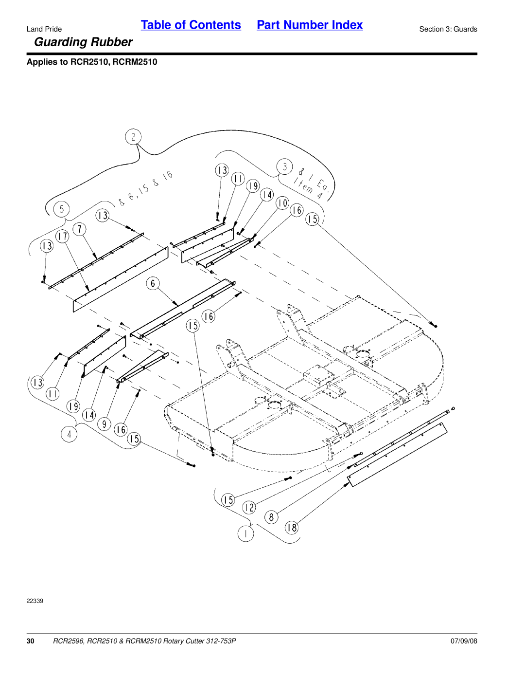 Land Pride RCR2596, RCRM2510, RCR2510 manual 22339 