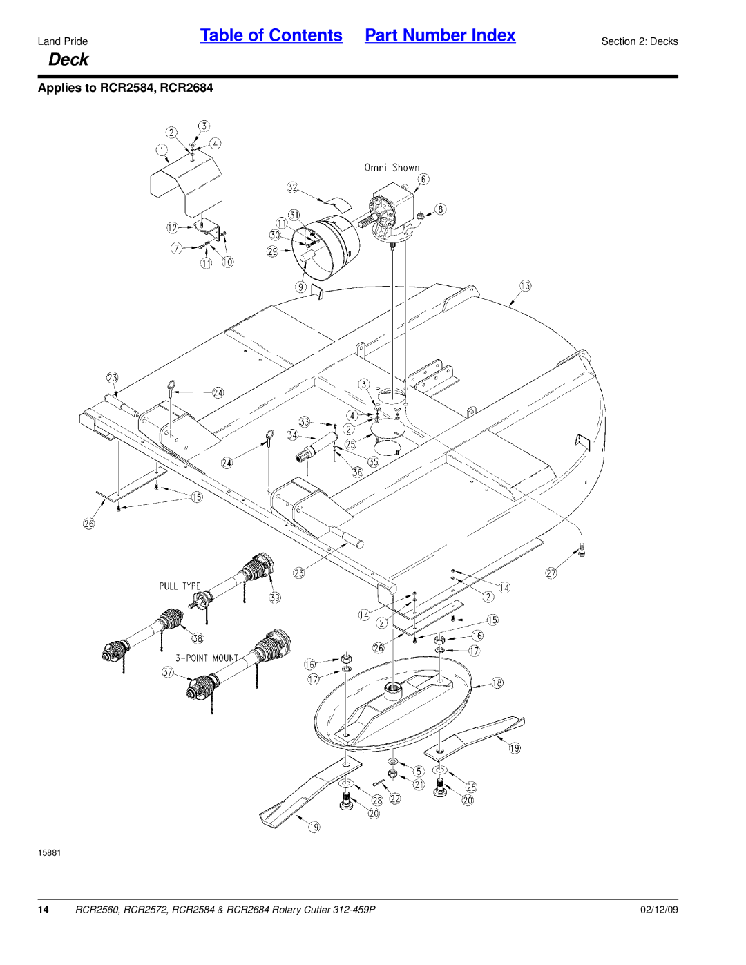 Land Pride RCR2572, RCR2684, RCR2584, RCR2560 manual 15881 