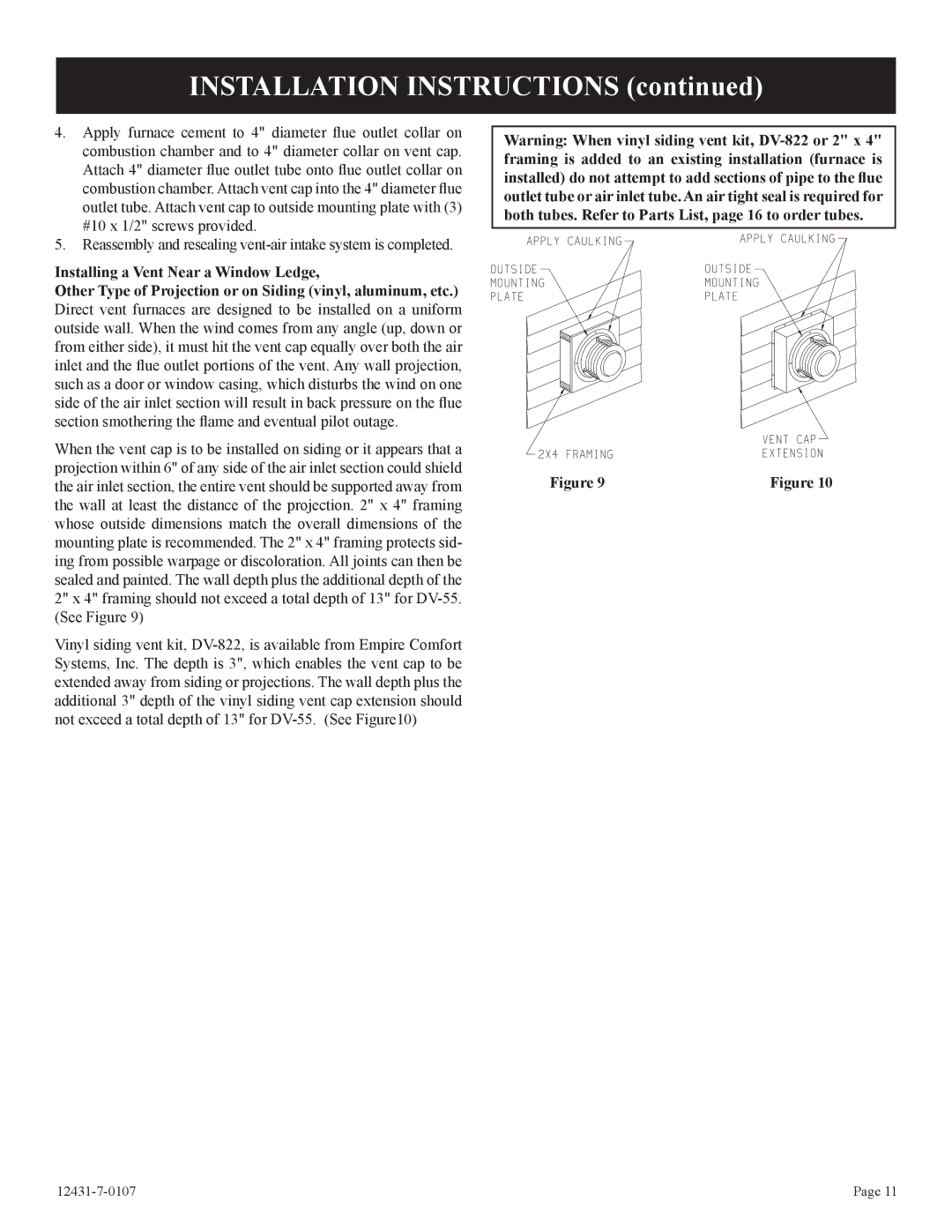 Langley/Empire DV-55SPP installation instructions Installation Instructions 