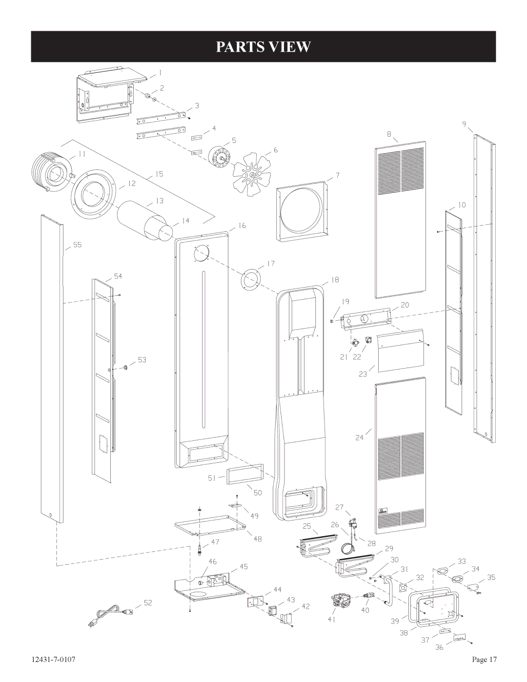 Langley/Empire DV-55SPP installation instructions Parts View 