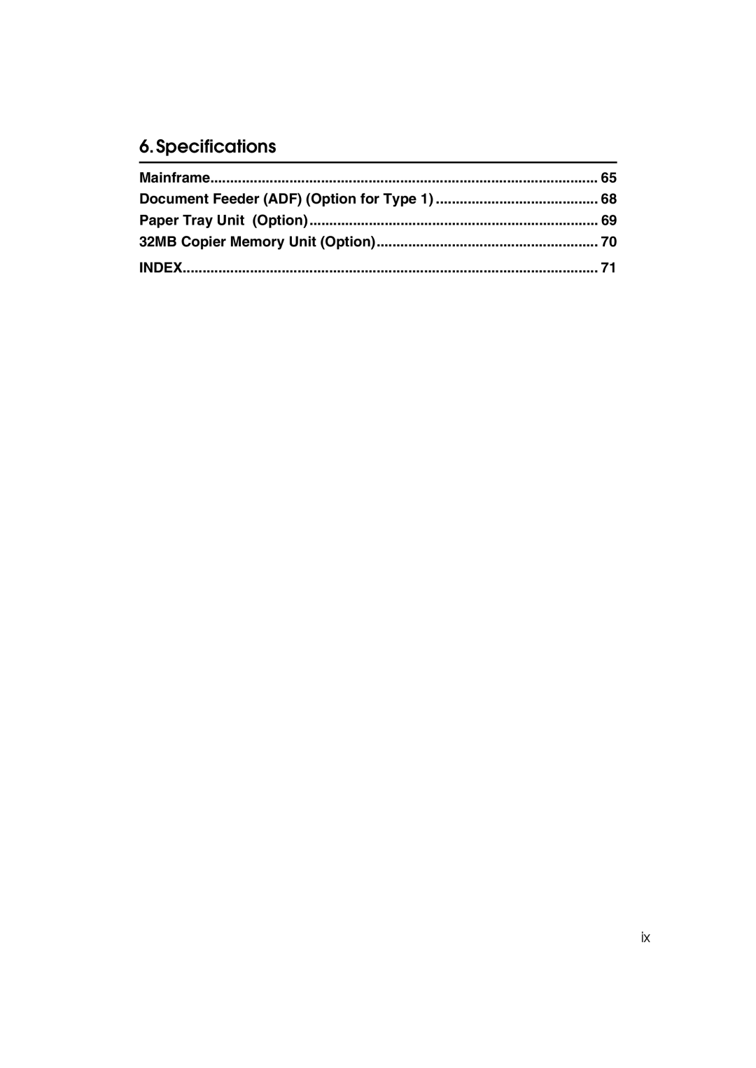 Lanier 5613 manual Specifications 