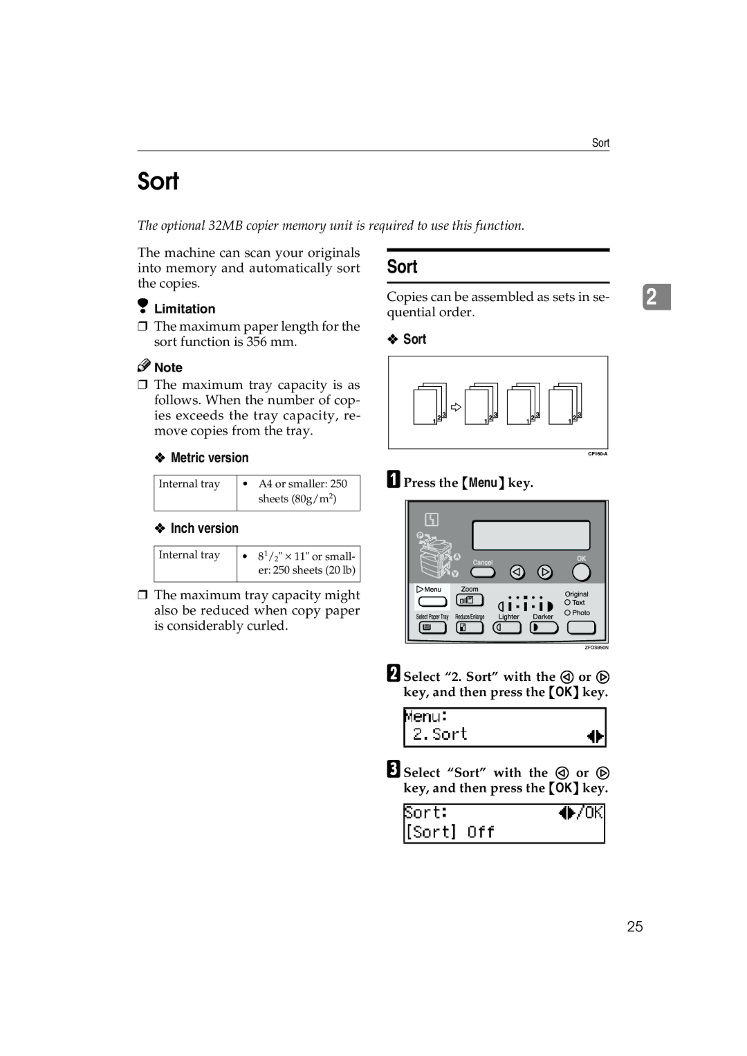 Lanier 5613 manual Sort 