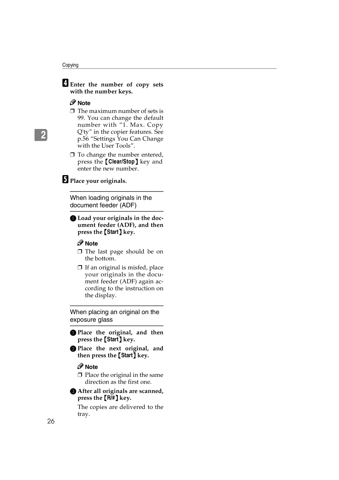 Lanier 5613 manual Enter the number of copy sets with the number keys, After all originals are scanned, press the R/# key 