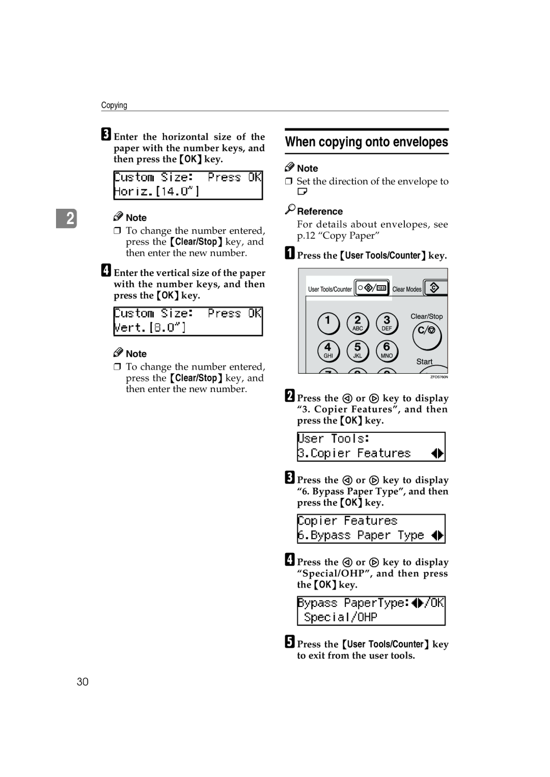 Lanier 5613 manual When copying onto envelopes 